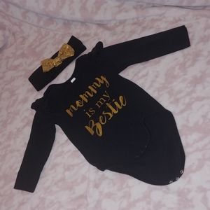 "Mommy is my bestie" Onesie and headband